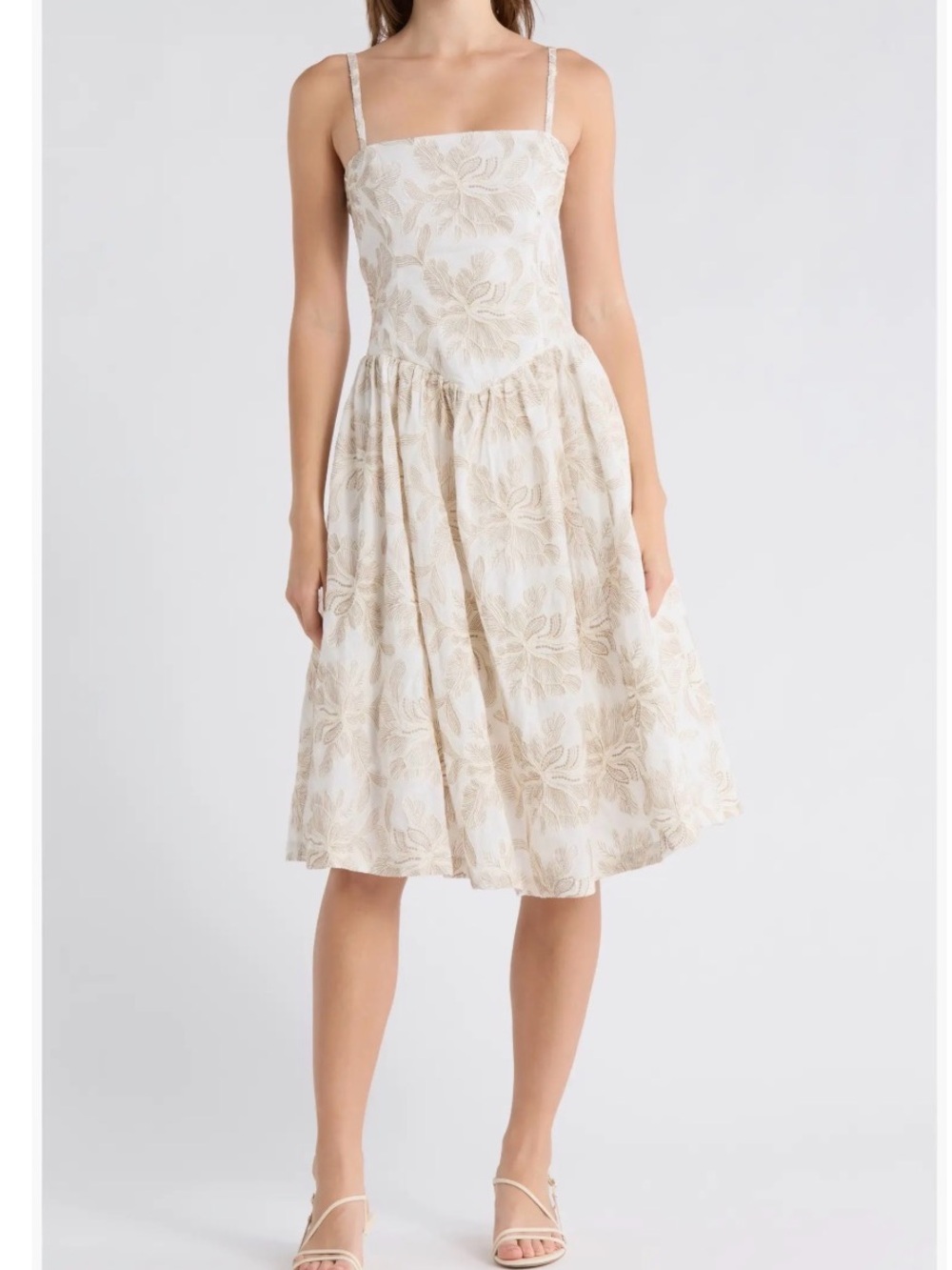Steve Madden Cream Floral Stassi Fit & Flare Dress 8 *Flaw